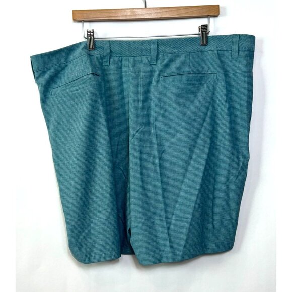 George Flat Front Shorts Blue Green Teal Polyester Spandex Lightweight Size 42 - Picture 3 of 8